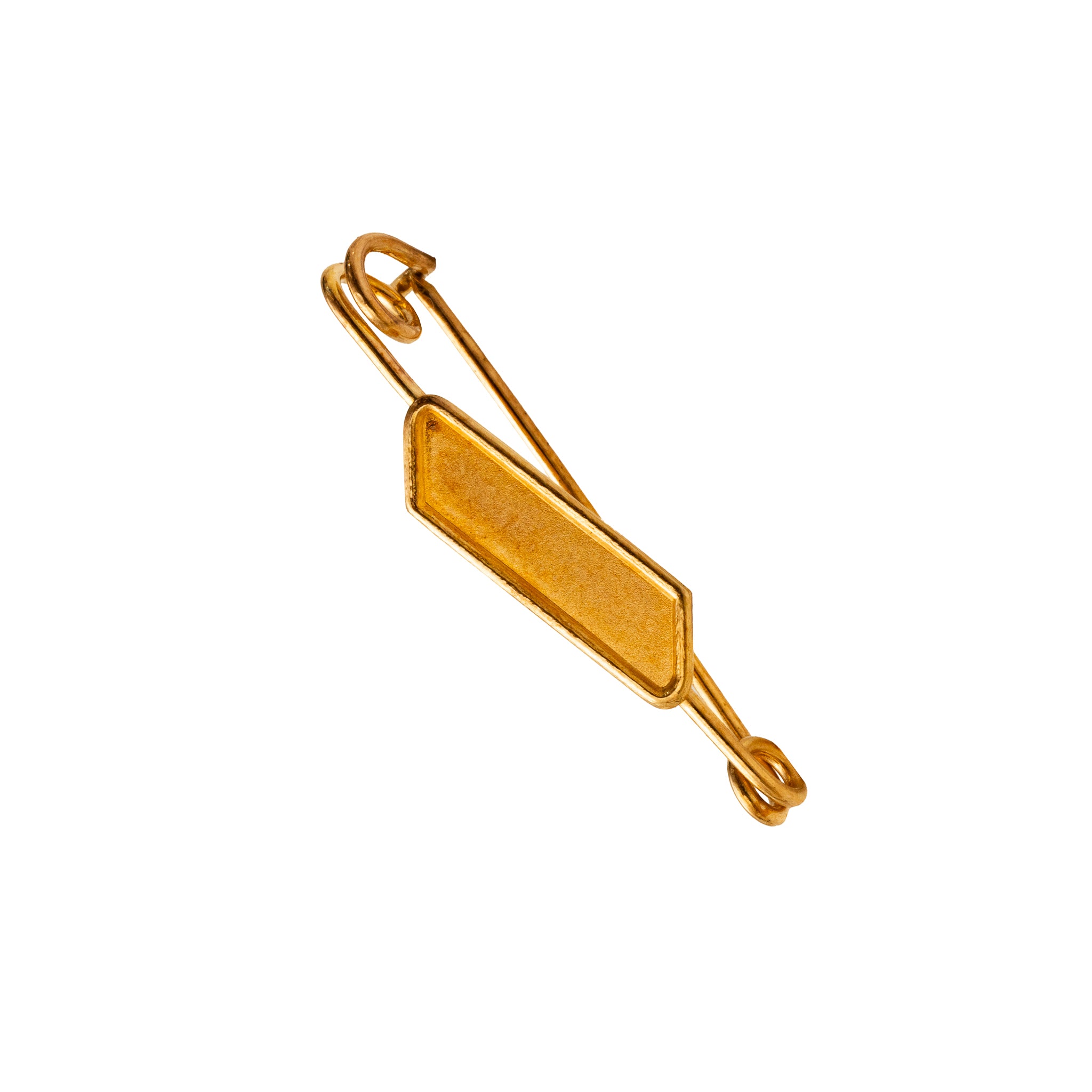 Pingente Alfinete com Chapa para Nome Ouro 18k