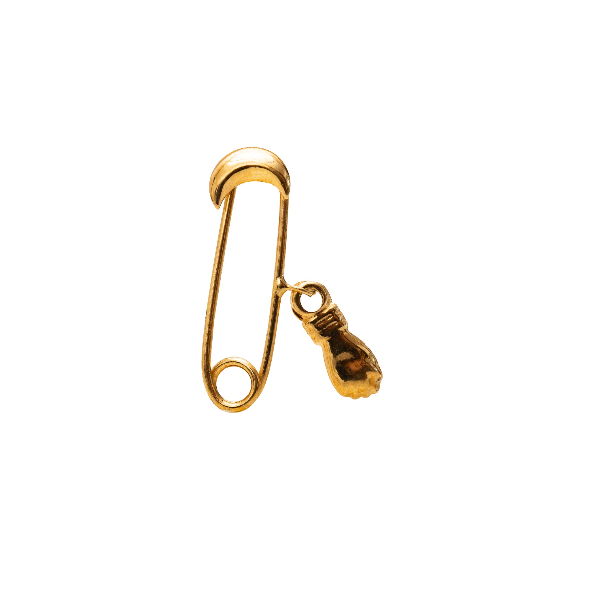 Pingente Alfinete com Figa Ouro 18k