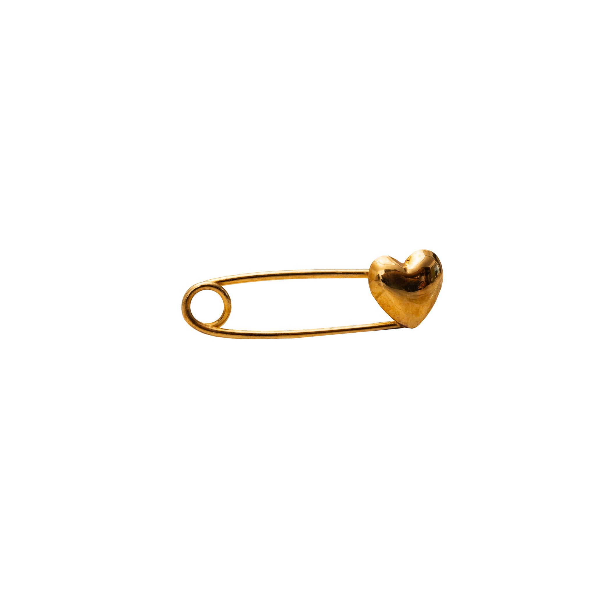 Pingente Alfinete com Coração Ouro 18K