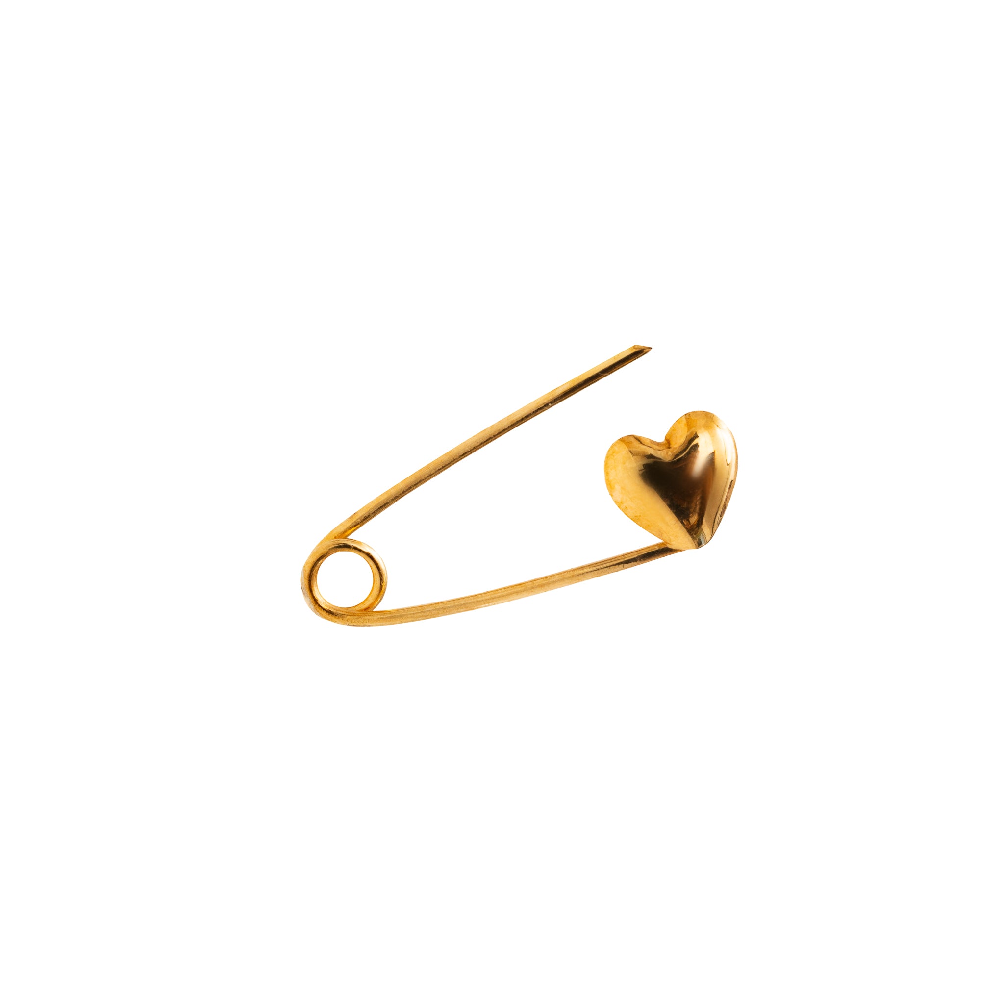 Pingente Alfinete com Coração Ouro 18K