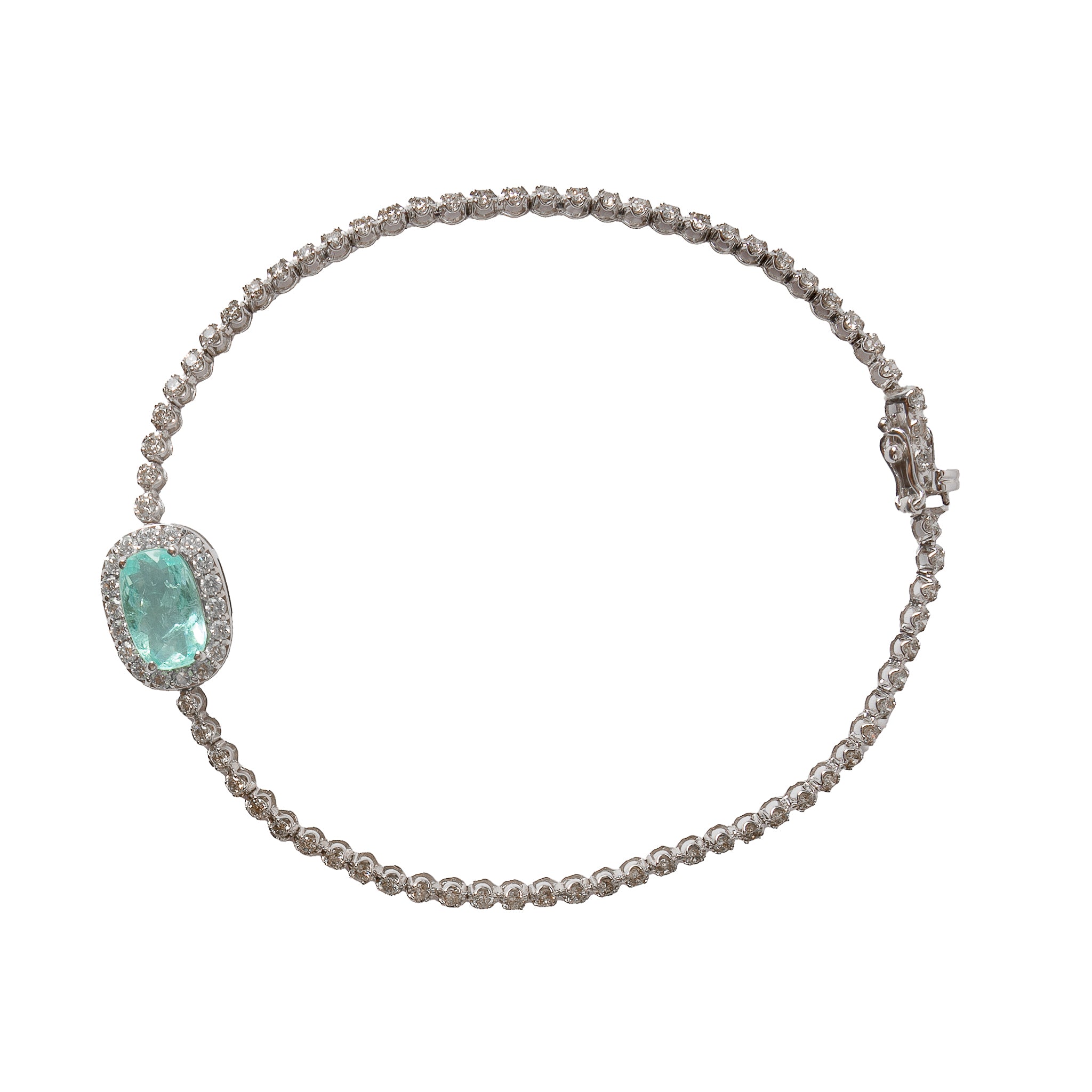 Pulseira Riviera com Turmalina Paraíba e Diamante