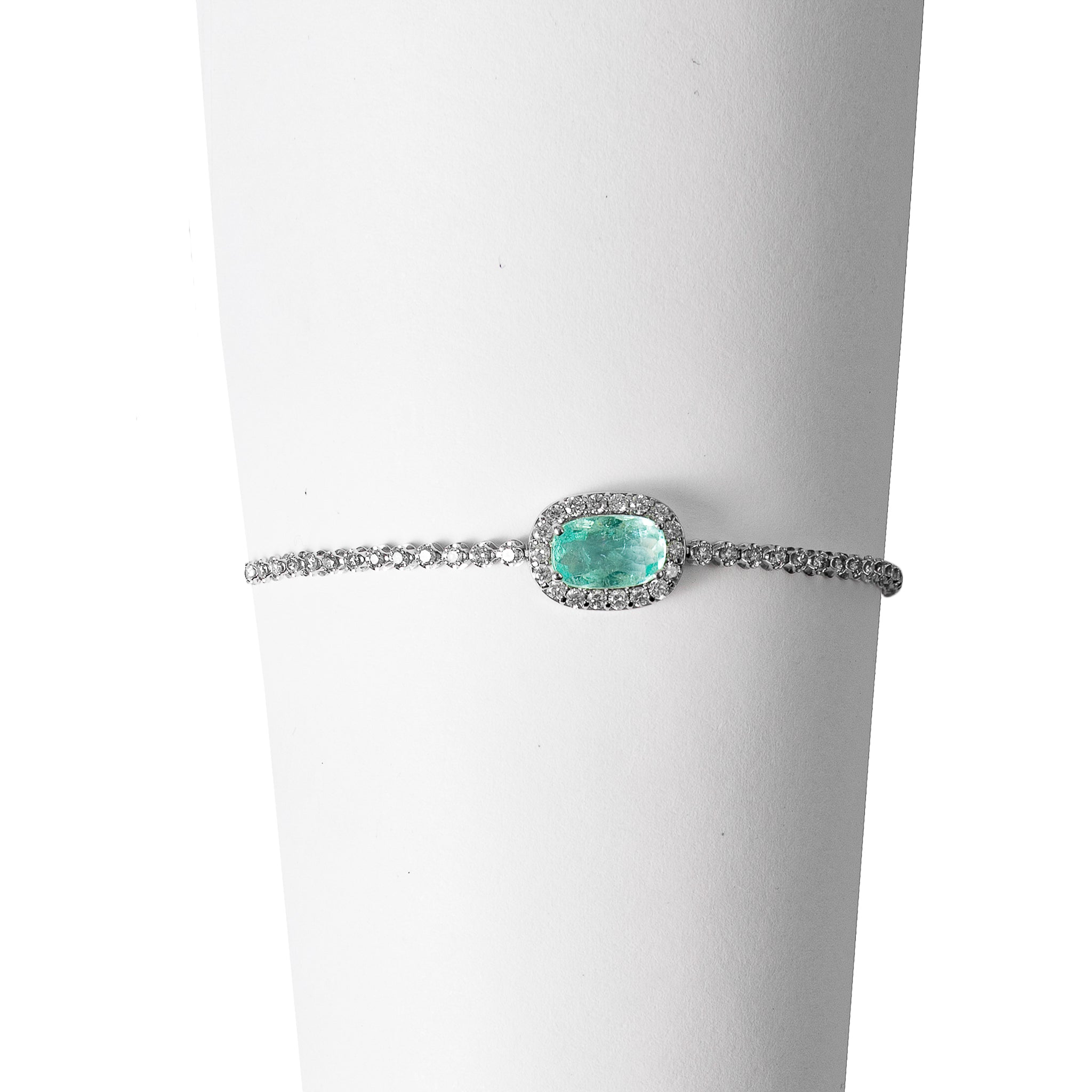 Pulseira Riviera com Turmalina Paraíba e Diamante