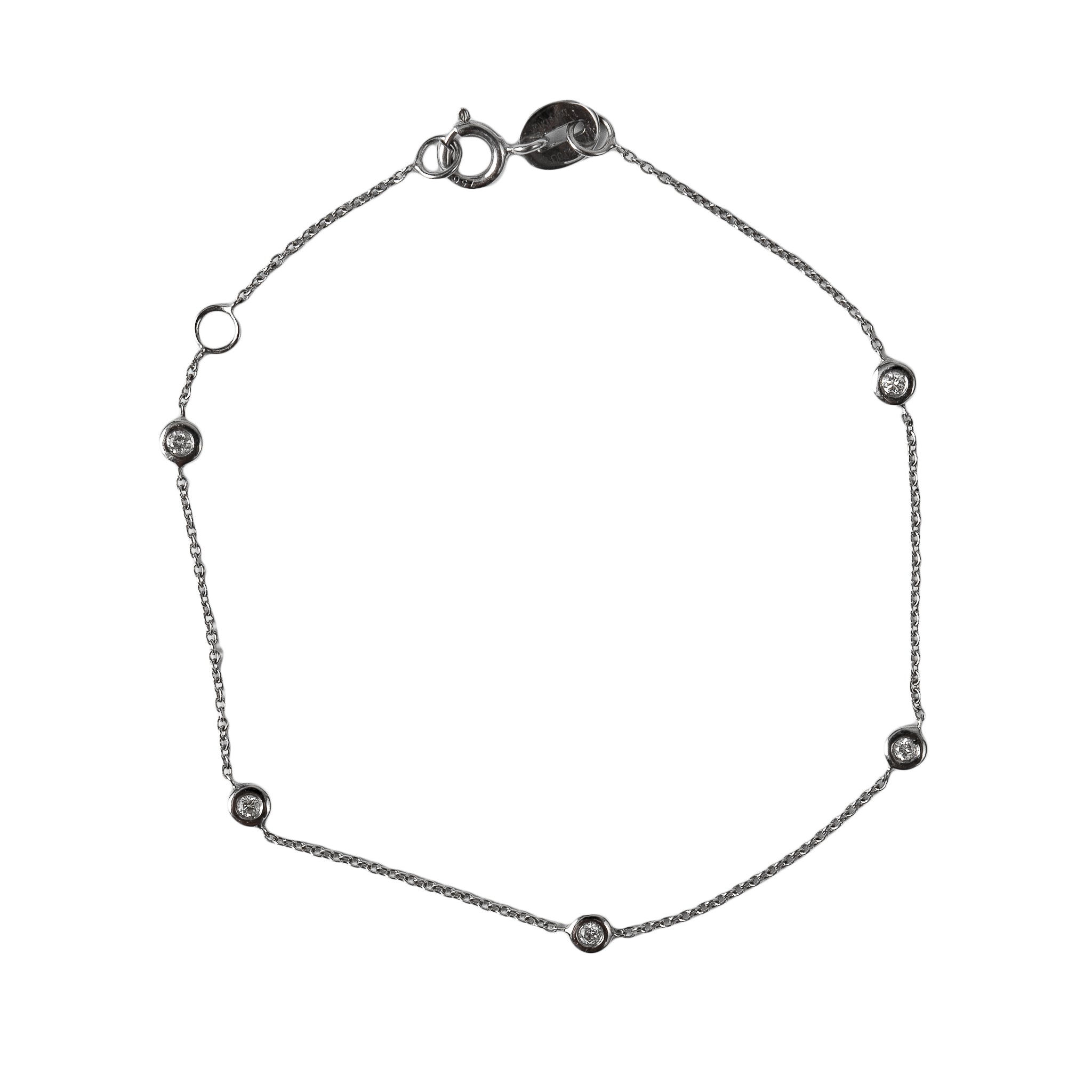 Pulseira Pontos de Diamante e Ouro 18k