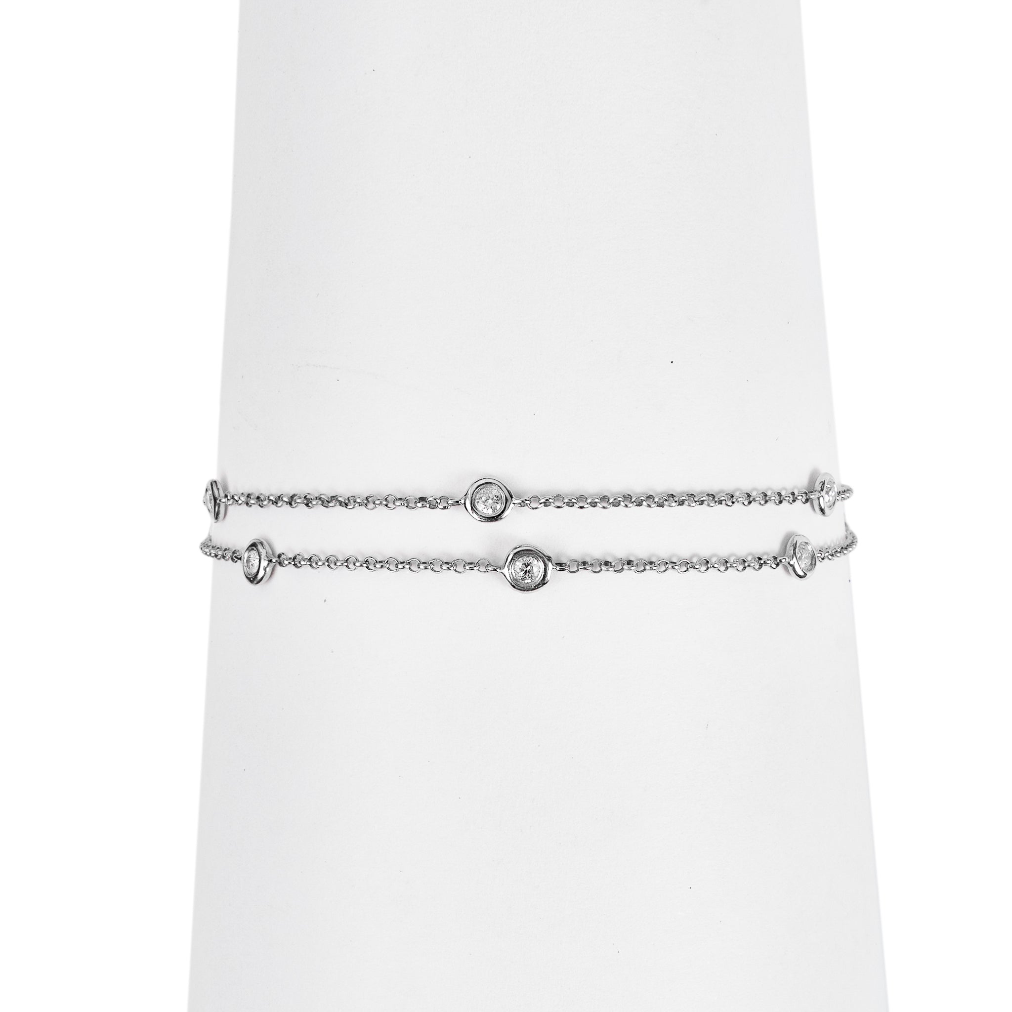 Pulseira Dupla Pontos de Diamante