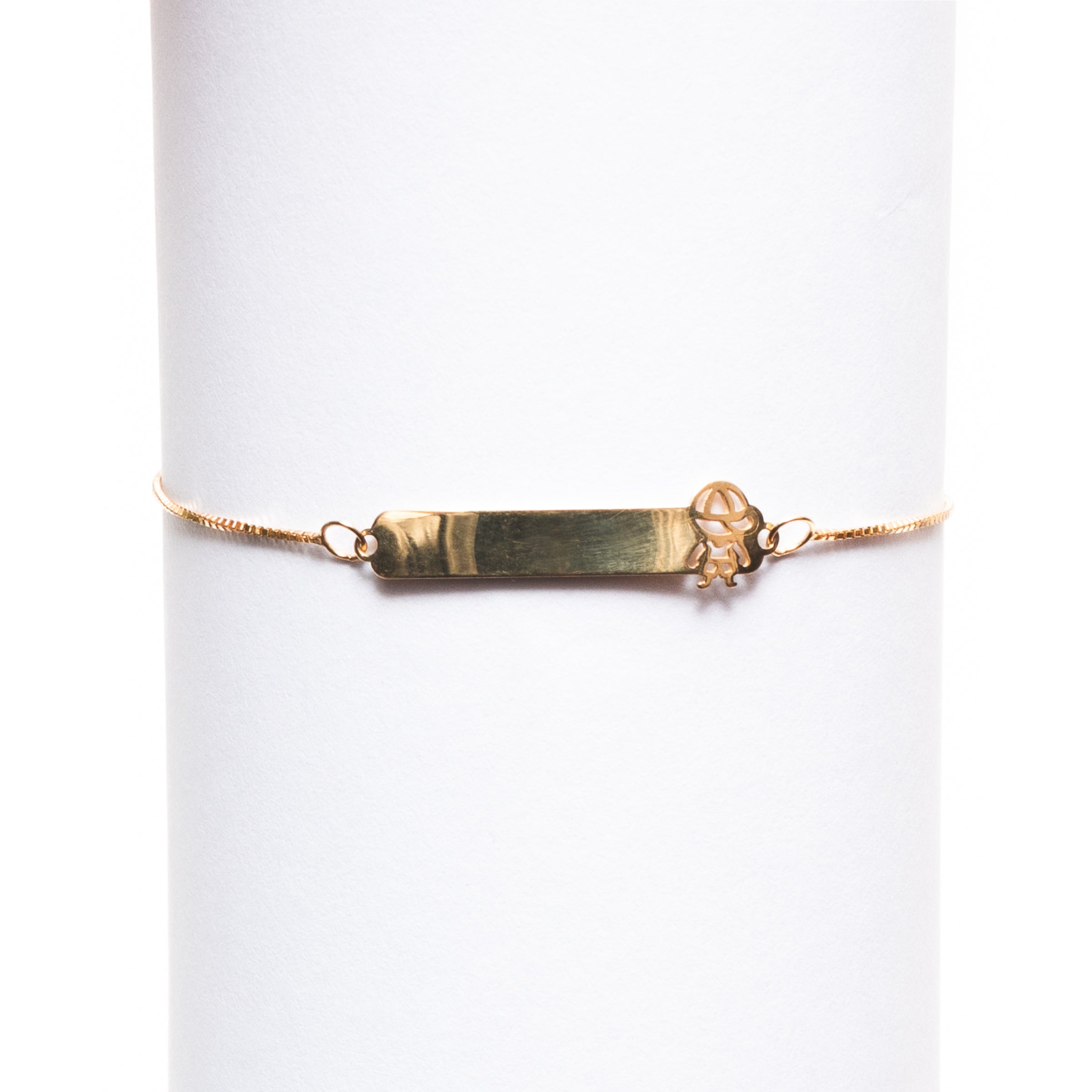 Pulseira infantil placa para menino ouro 18k