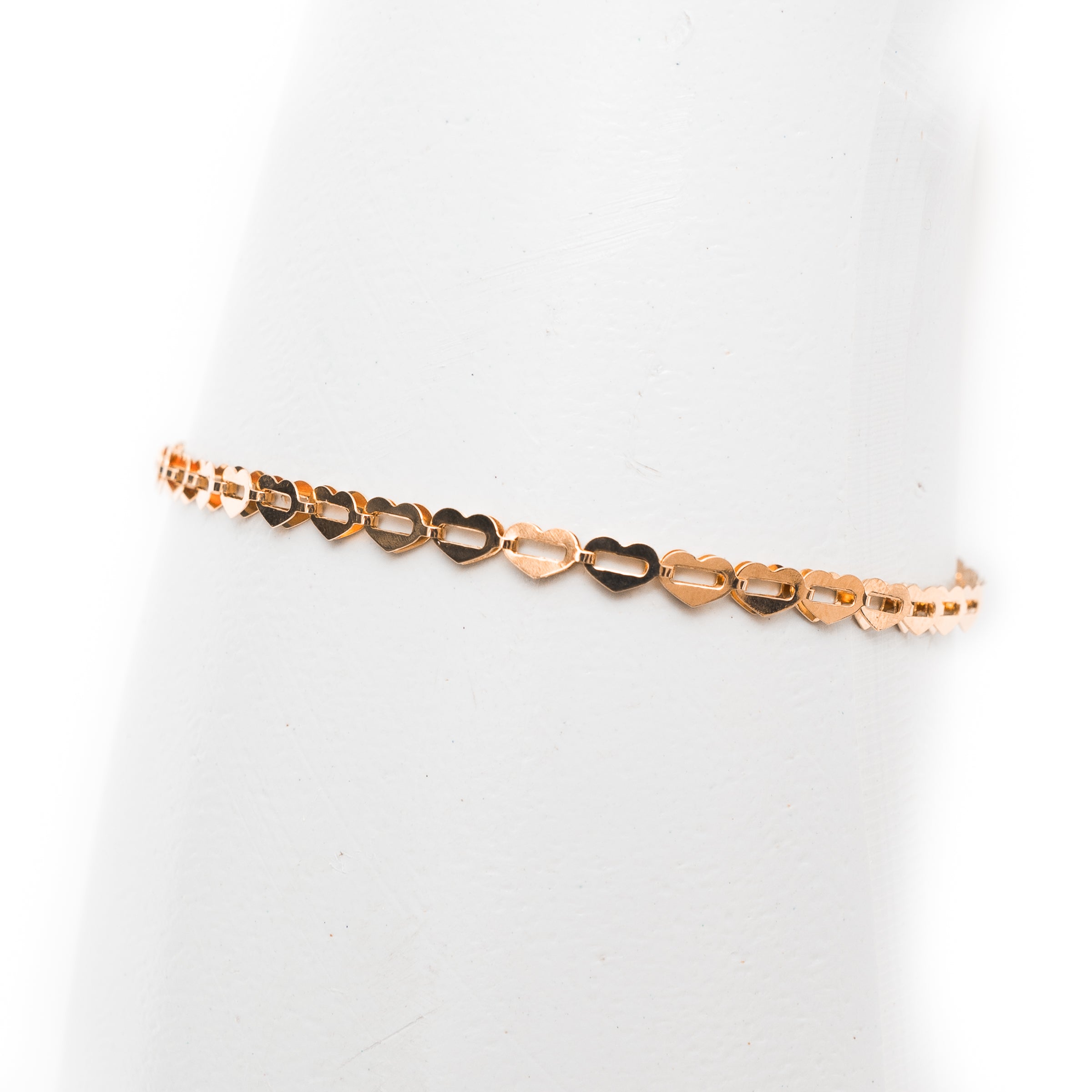 Pulseira Love corações unidos ouro 18k