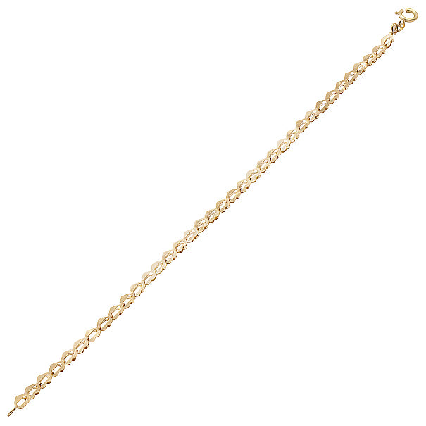 Pulseira Love corações unidos ouro 18k