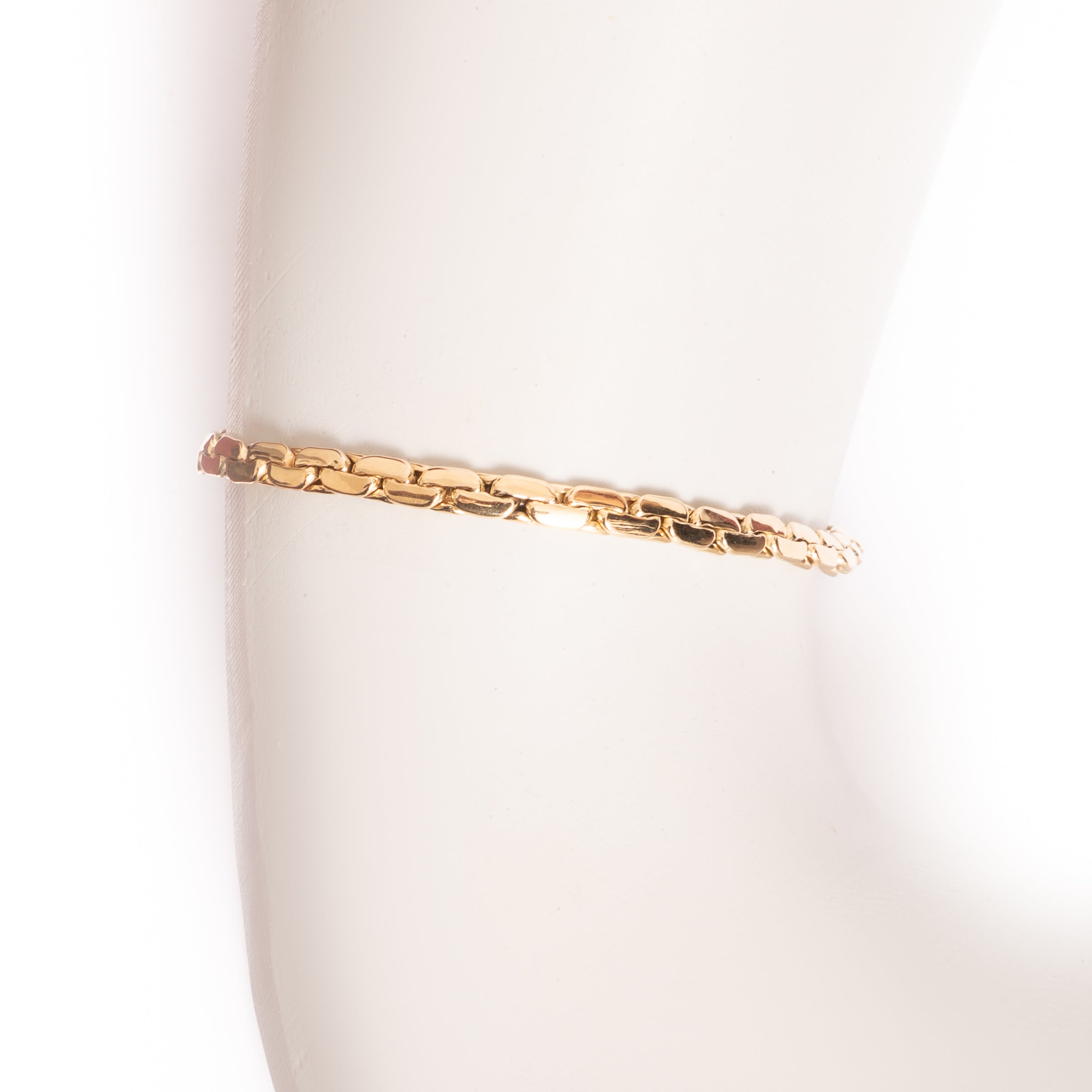 Pulseira masculina grumet achatada ouro 18k