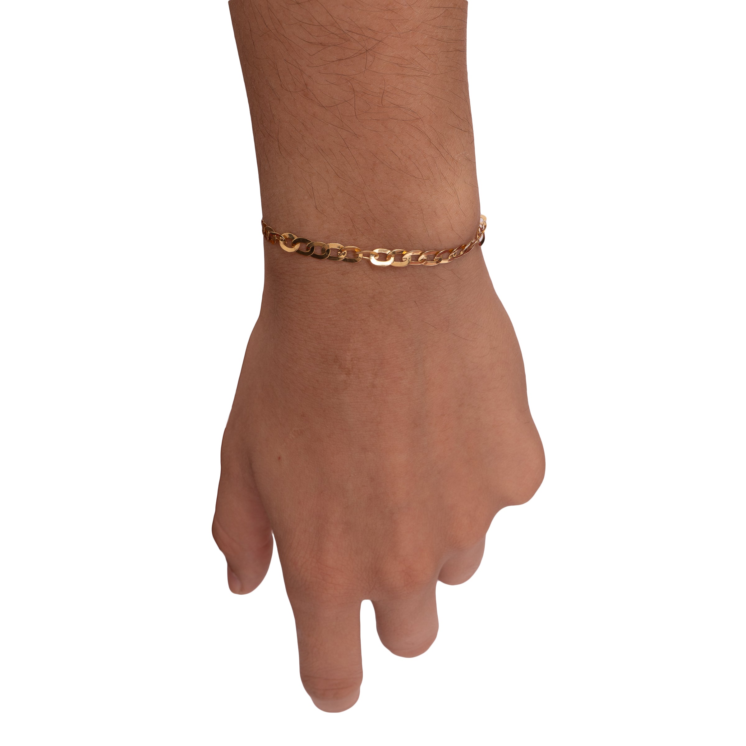 Pulseira masculina laminada ouro 18k
