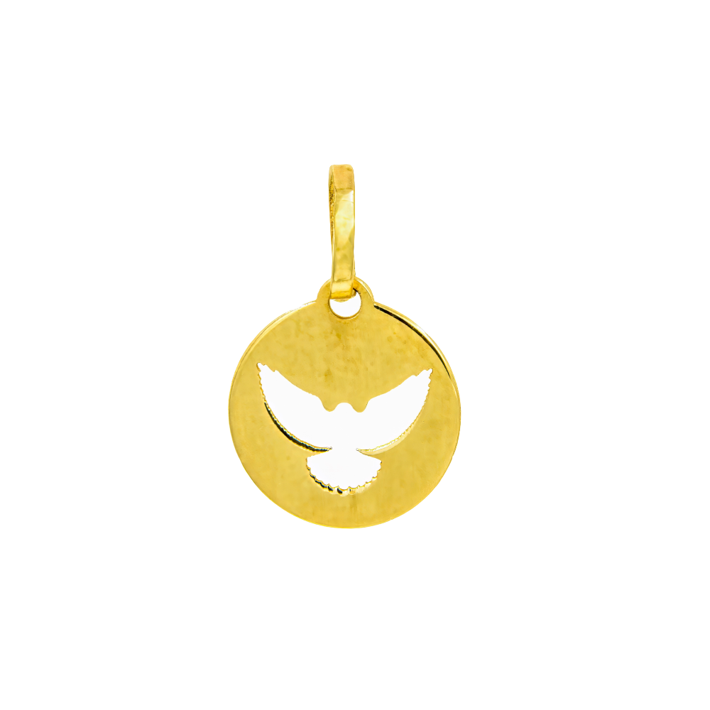 Pingente medalha Espírito Santo ouro 18k