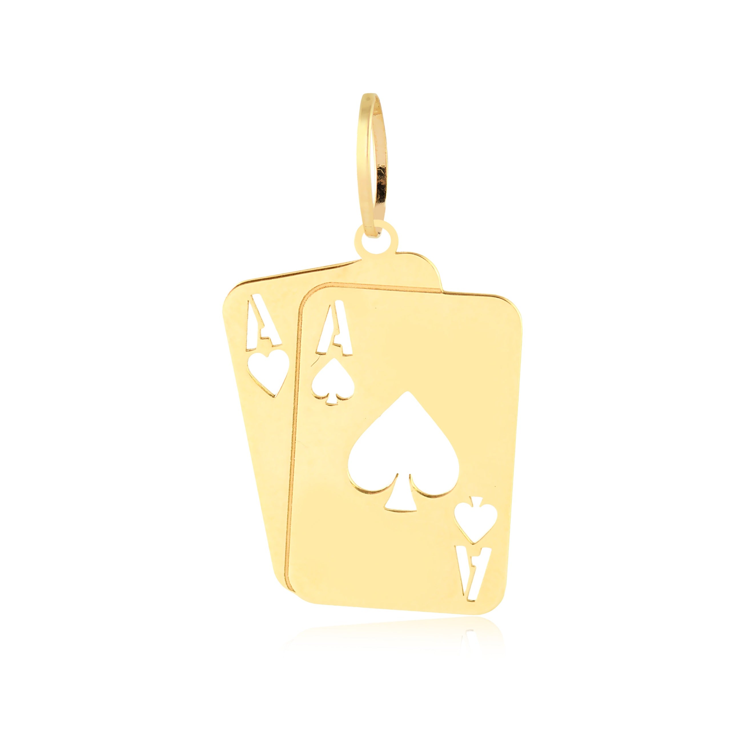Pingente exclusivo em formato de cartas de baralho de alta joalheria e joias de luxo Rose Mafra.